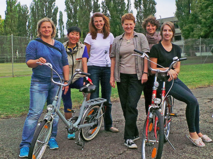 Radfahrtrainerinnen am Start